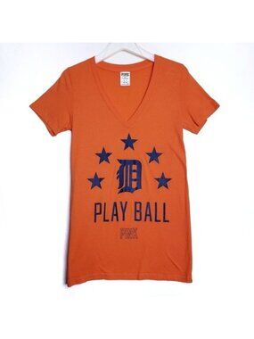 PINK Victoria's Secret Detroit Tigers Baseball Tee T-Shirt Women's Size Medium